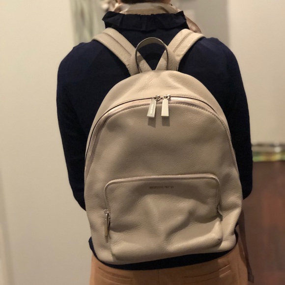Michael Kors Pearl Grey Leather Backpack - Picture 7 of 7